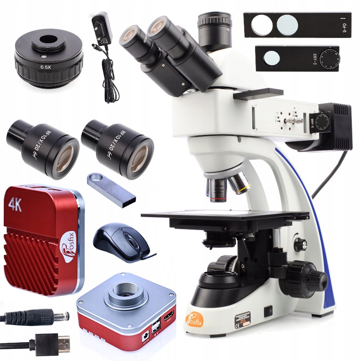 Rosfix Metallurgisch Trinokulair Microscoop Eris Pro Set - Transmissie en Reflectie