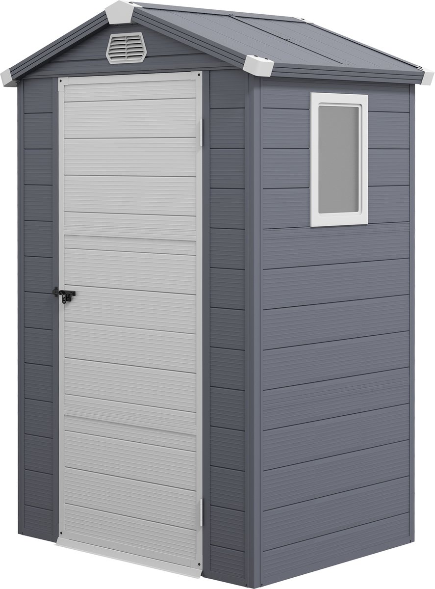 Gereedschapsschuur - 1 - 1 m² - tuinschuur met zadeldak - 133 x 102 x 180/208 cm