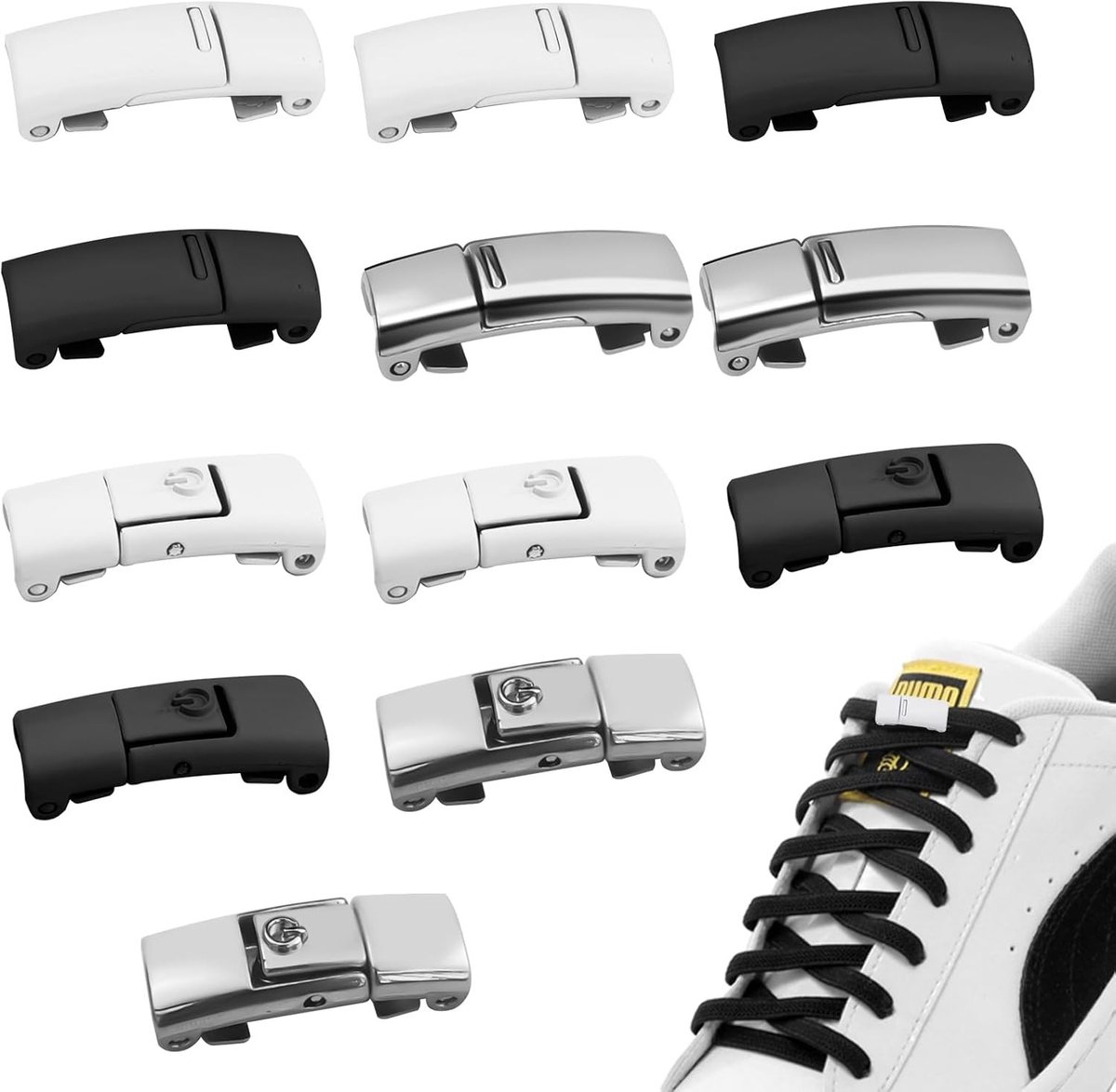 Set van 12 snelle sluitingslinten voor sneakers en casual schoenen