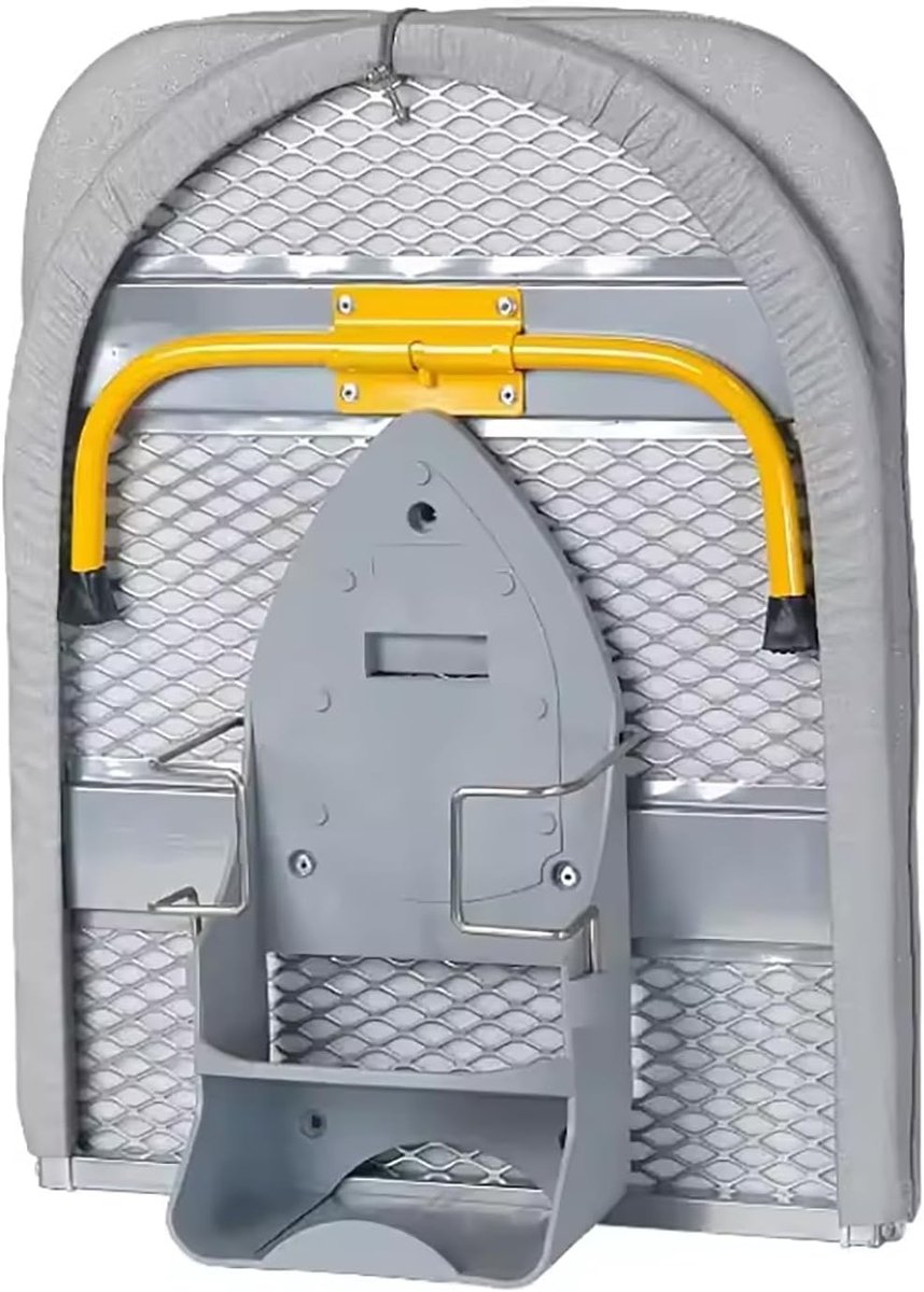 Vouwbare Strijktafel voor Ruimtebesparing, Compact met Strijkplankhouder en Opvouwbare Poten, Grijs