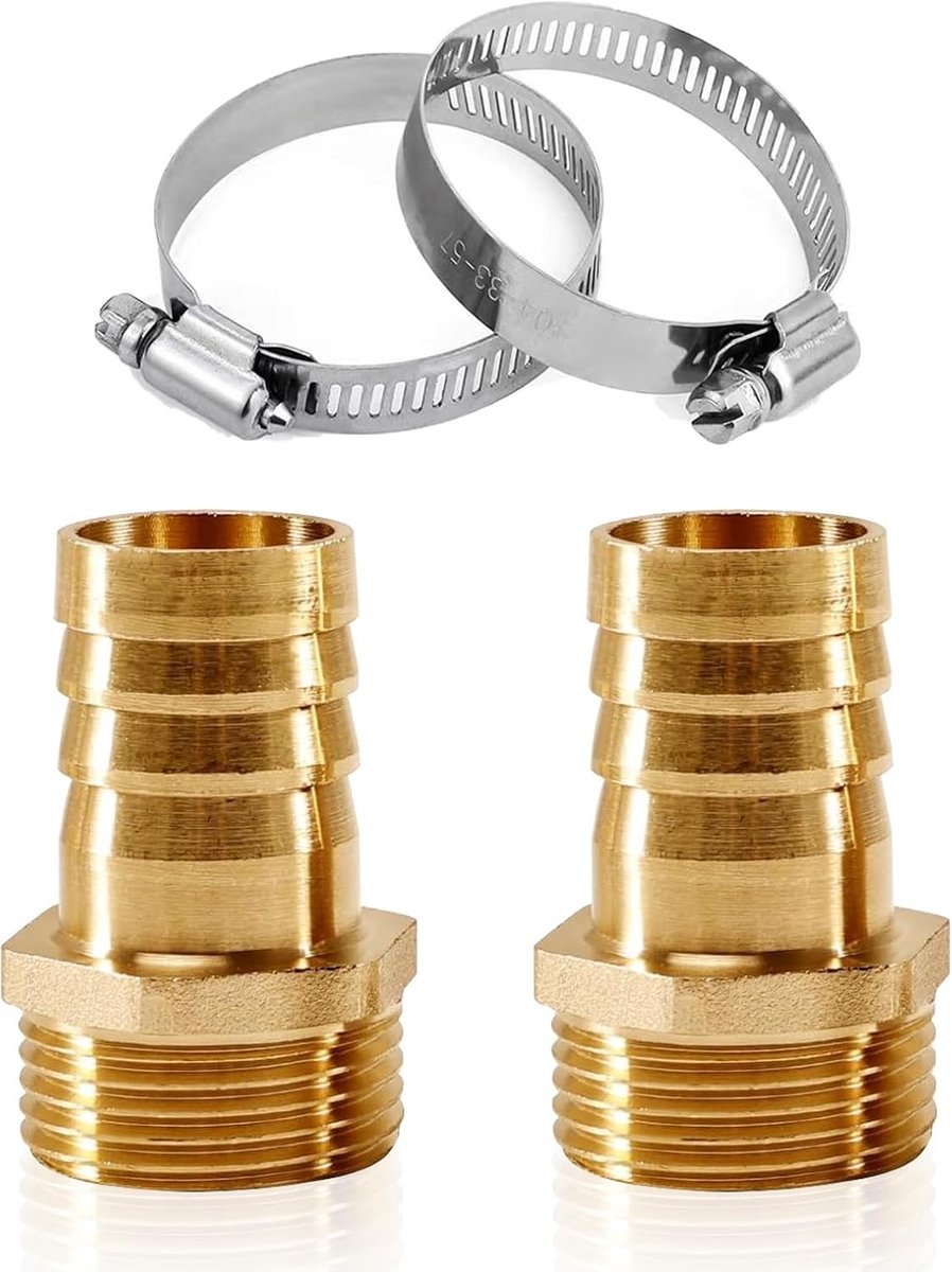 Hoge kwaliteit messing slangaansluitingen, 1 inch AG x 25mm, voor tuin- en watersystemen, slangkoppeling adapter