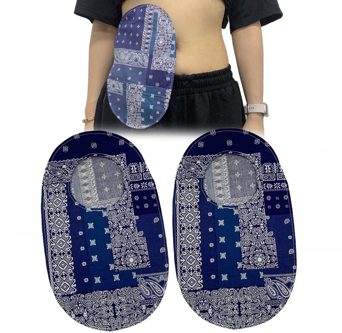 Omgoods - Ondersteunende Stoma Tas Covers, 2 Stuks in Donkerblauw