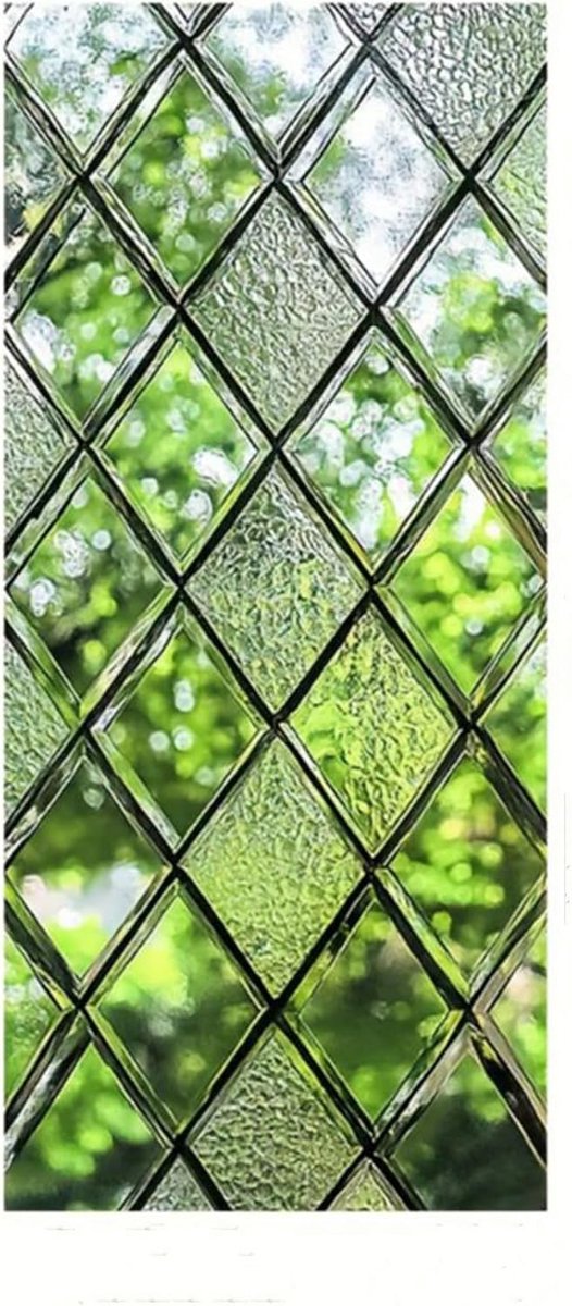 2 vellen privacyfolie voor ramen – statisch hechtende, transparante glasfolie; decoratieve pvc-folie, geschikt voor woonkamers, slaapkamers, badkamers en keukens - 45x100cm