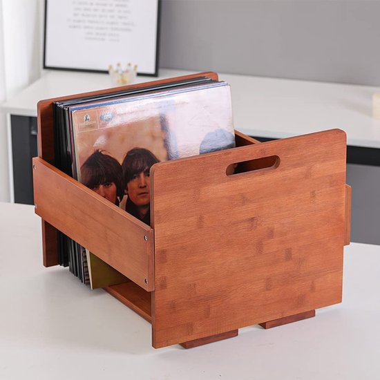 Lp Opbergsysteem - Lp Houder - Lp Koffer - Voor 80 Platen - Bamboo - 41cm x 39cm 31cm van Clayre & Eef — afbeelding 2