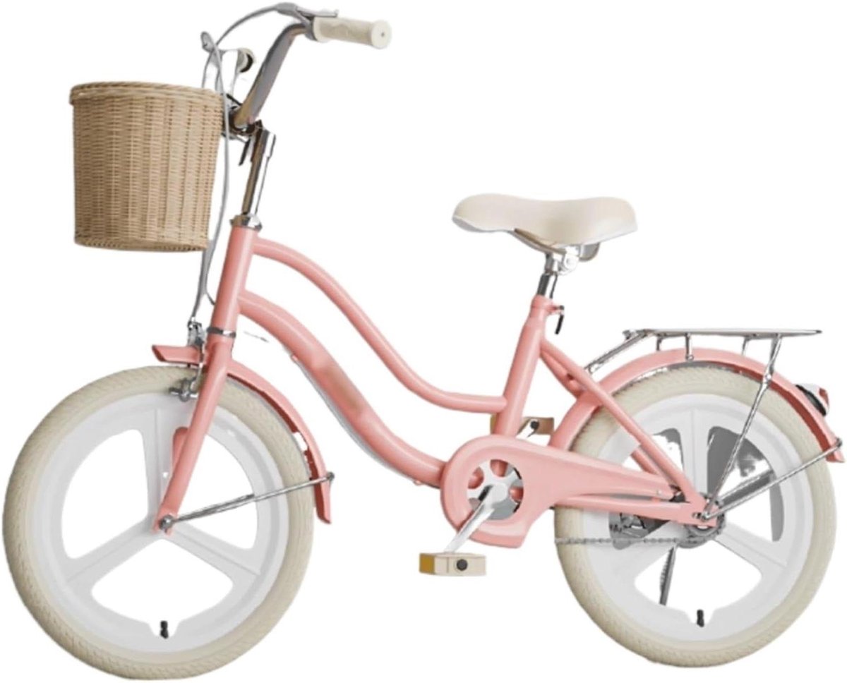 Kinderfiets Meisjesfiets Rijfiets Leren Fietsen Terugtraprem 18 inch Roze