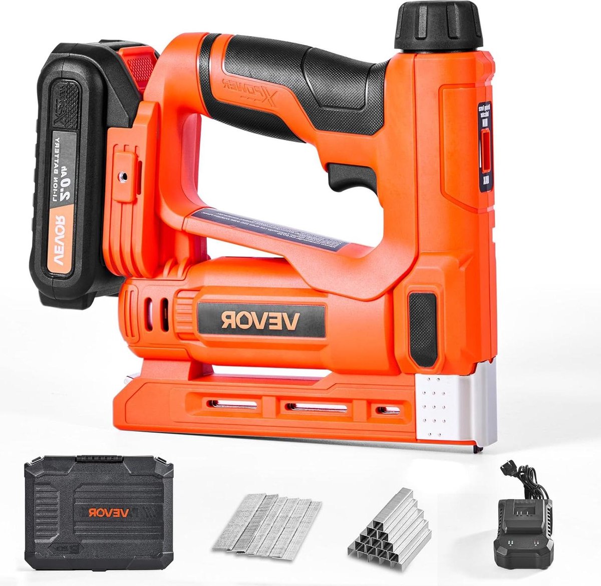 Elektrisch Nagelpistool - Nietmachine Tackers - Houtbewerking Doe-het-zelf - 2-in-1 Functionaliteit - 15 mm - Oranje