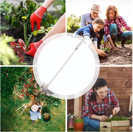 Onkruidverwijderaar Tuin - Onkruidsteker Gazon - Onkruid Verwijderen - Roestvrij Staal - 495 cm - Zilver — afbeelding 4