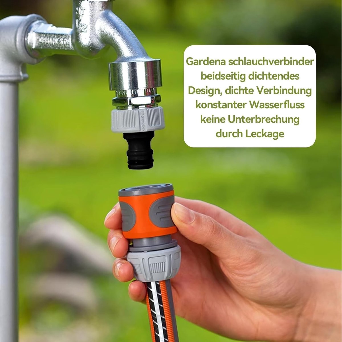 Hose Coupling 1/2 Inch voor Tuinslang - Dubbelzijdige Koppeling voor Tuinaccessoires en Slangverlenging (Zwart) – foto 6