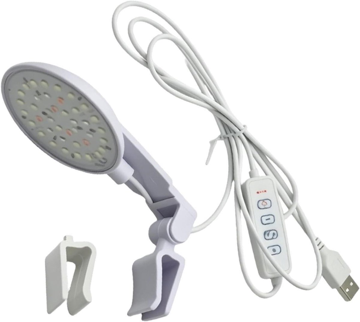 Aquariumverlichting LED - Klembare lamp - Aquarium verlichten - Antiverblindend zacht licht - 14 x 8 x 5 cm - Wit