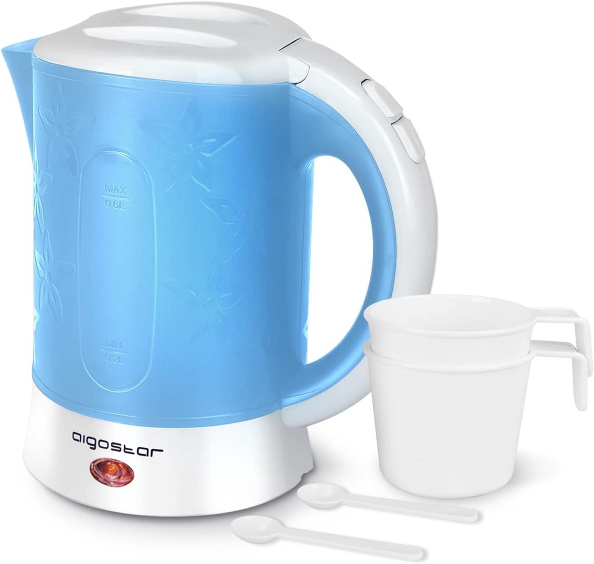 Retro waterkoker - Blauw - 650W - BPA-vrij Reiswaterkoker met Automatische Uitschakeling - Voor Reizen en Hotels