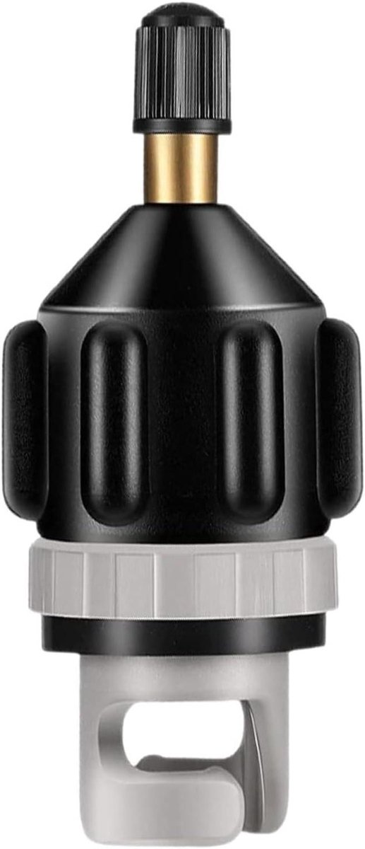 Luchtventiel Adapter - Pompadapter SUP - Watersport Opblazen - Corrosiebestendige Messing Kern - 6.4 x 3.8 cm - Zwart