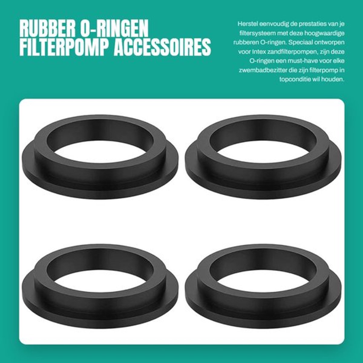 O-ringen set 4 stuks - rubber - filterpomp - compatibel met Intex - zware materialen - duurzame prestaties - Filterpomp Onderdelen