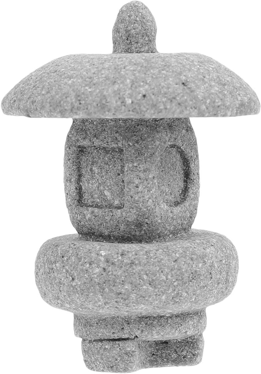 Pagode Tuin Decoratie - Zen Tuin Ornament - Miniatuur Tuin - Stabiel Steen Materiaal - 4.5x3.5x3.5cm - Grijs