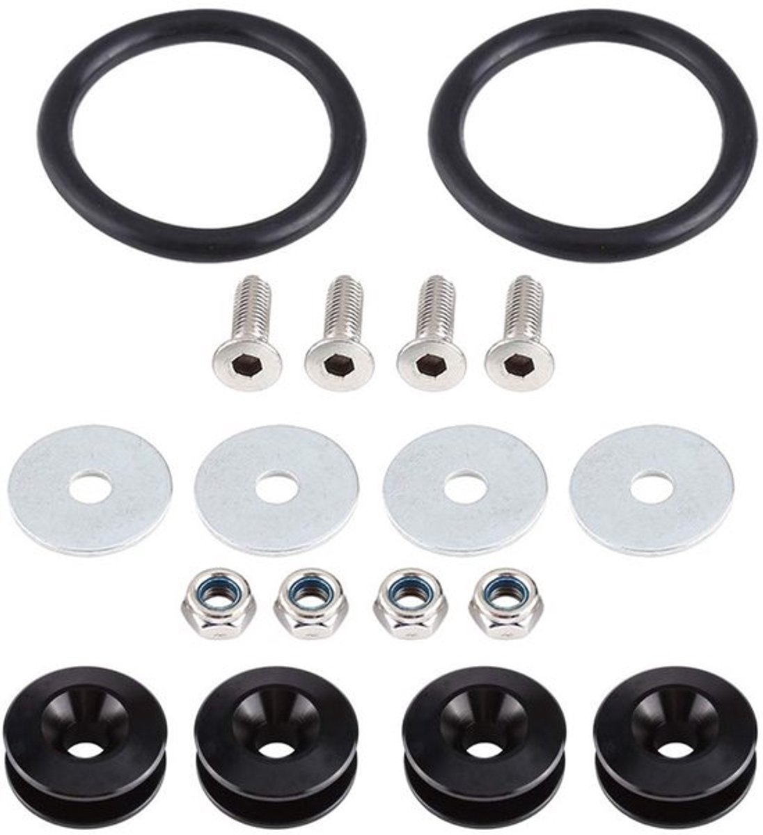 Sluitring Aluminiumlegering - Bevestigingen - O-ringen - Schroeven - Moeren - Eenvoudige installatie - Set van 4 stuks - Bevestigingsring