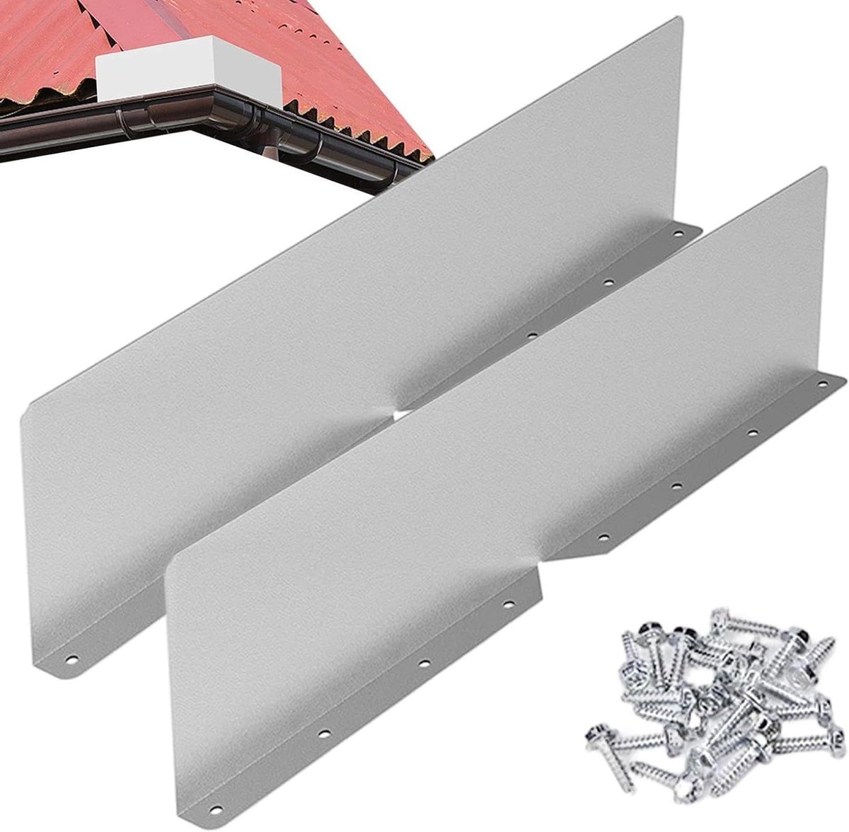 Gootbeschermers - Regenwater Afleiders - Voorkom Wateroverlast - Roestbestendig Aluminium - 40x9cm - Aluminiumkleur