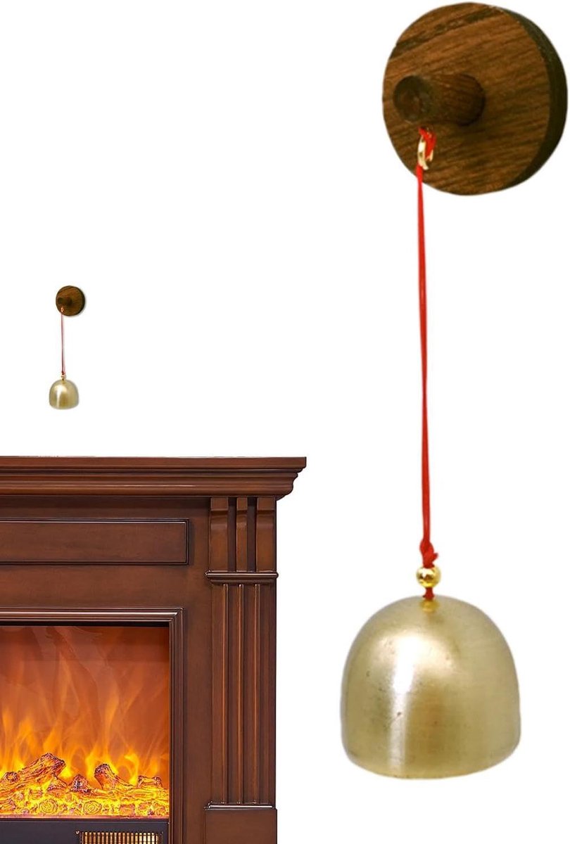 Winkelbel Houten Klok - Deurbel Koelkast - Sfeer Verhogend - Zelfklevende Installatie - 10.7 cm - Koper
