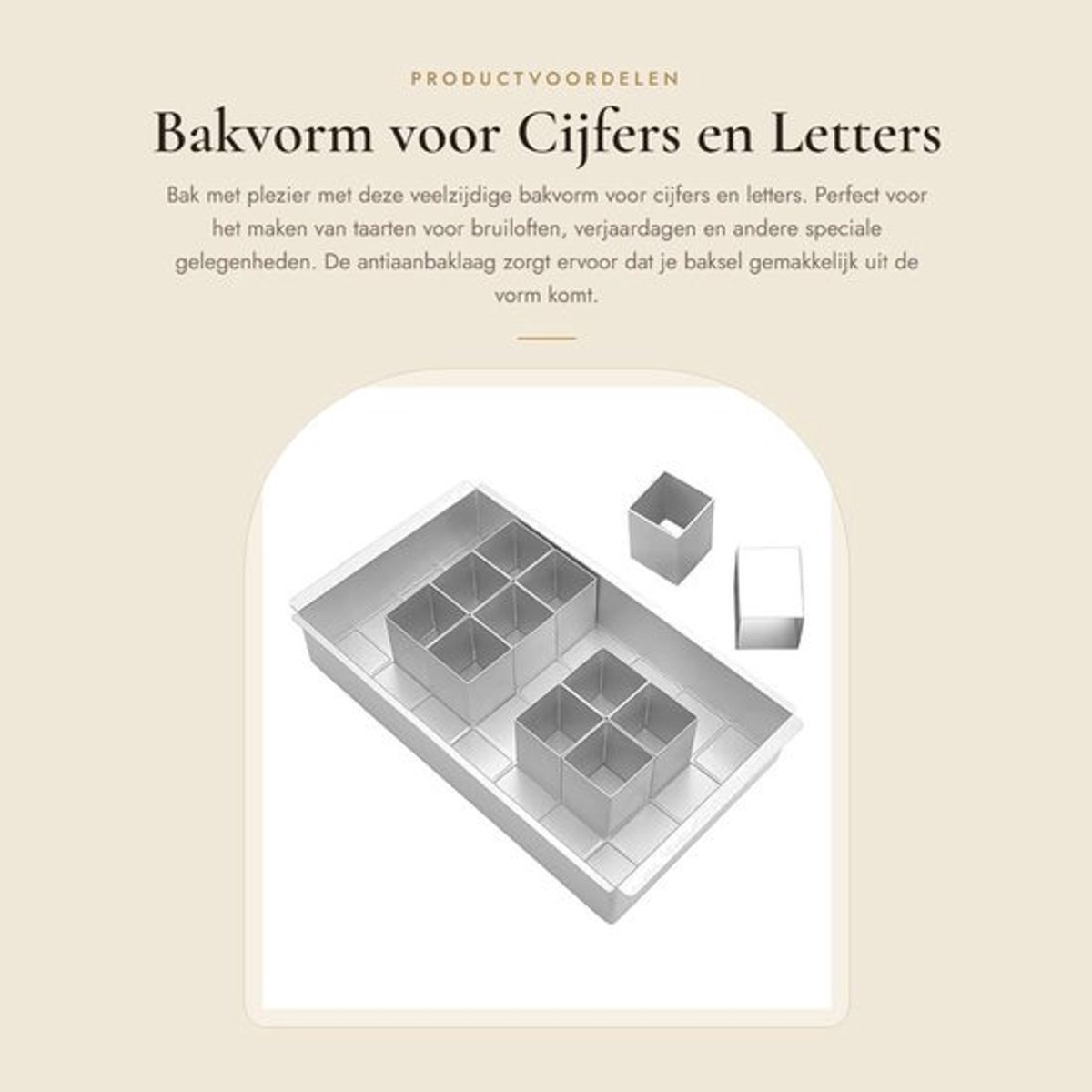 Bakvorm Verstelbaar 4-29 cm - Cijfers/Letters - Taartvorm - Antiaanbaklaag - Zilver - Herbruikbaar in Oven/Magnetron
