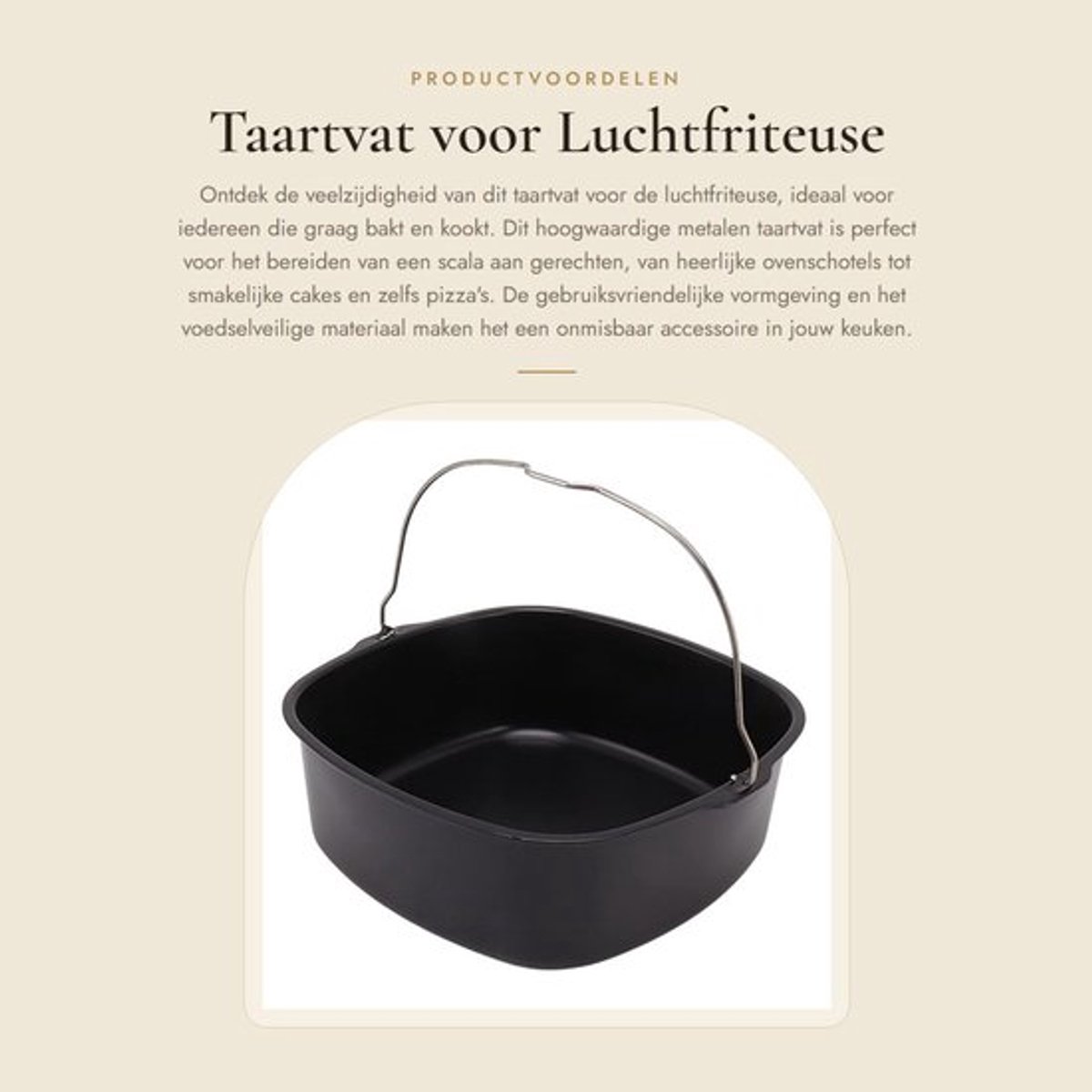Taartvat Voedselveilig Metaal - Bakvorm voor Ovenschotels - Bakvorm voor Cakes - Bakvorm voor Brood - Geschikt voor Luchtfriteuses - Vaatwasmachinebestendig
