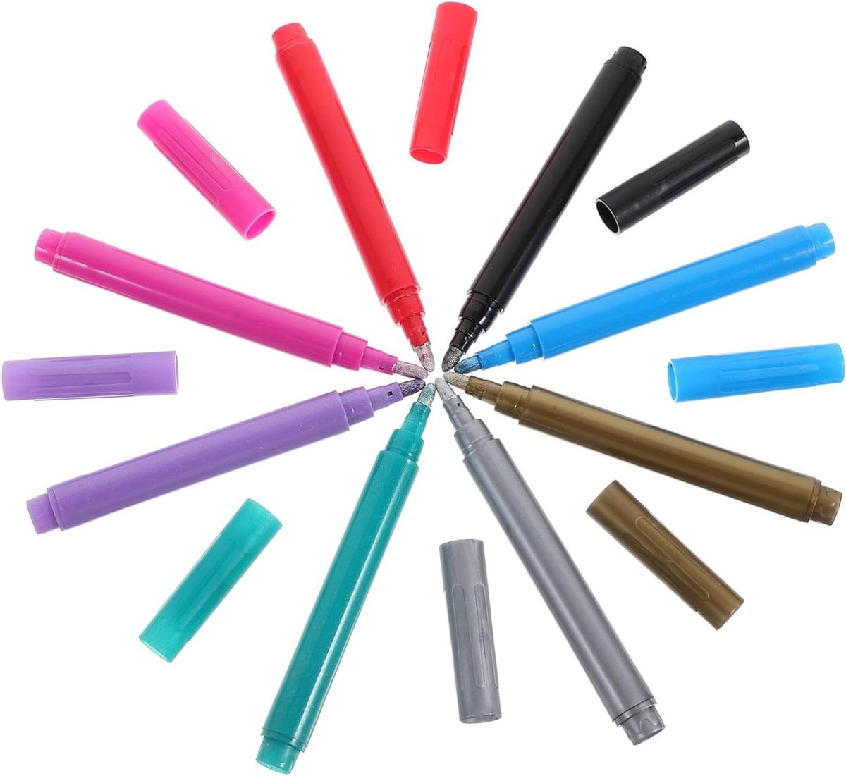 Wijnglas Markers - Drinkglas Markeringen - Feest Decoratie - Sneldrogende Inkt - 8 Stuks - Diverse Kleuren