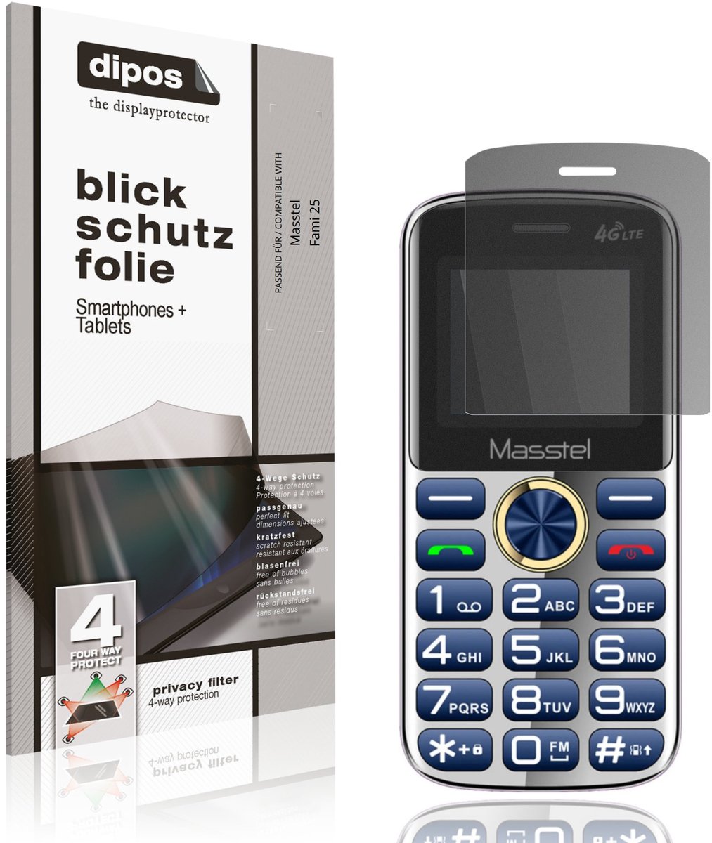 dipos – Matte Privacy Screenprotector geschikt voor Masstel Fami 25 | Anti-Spy Beschermfolie
