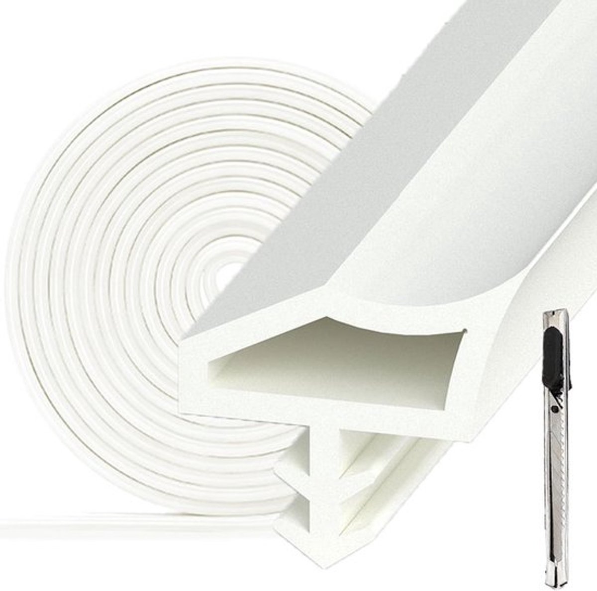 Deurrubber PVC - Geluidsisolatie - Tochtstrip - Deurafdichting - 5/10/20 m - Eenvoudige installatie - Geschikt voor 4-5 mm openingen - Deurseal
