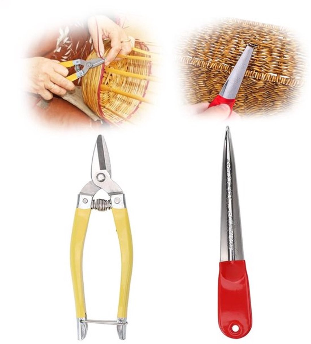 Wicker Gereedschap Set - Riet Weefgereedschap - Riet Reparatieschaar - Riet Pick - Roestvrij Staal - Geschikt voor Meubel Reparatie