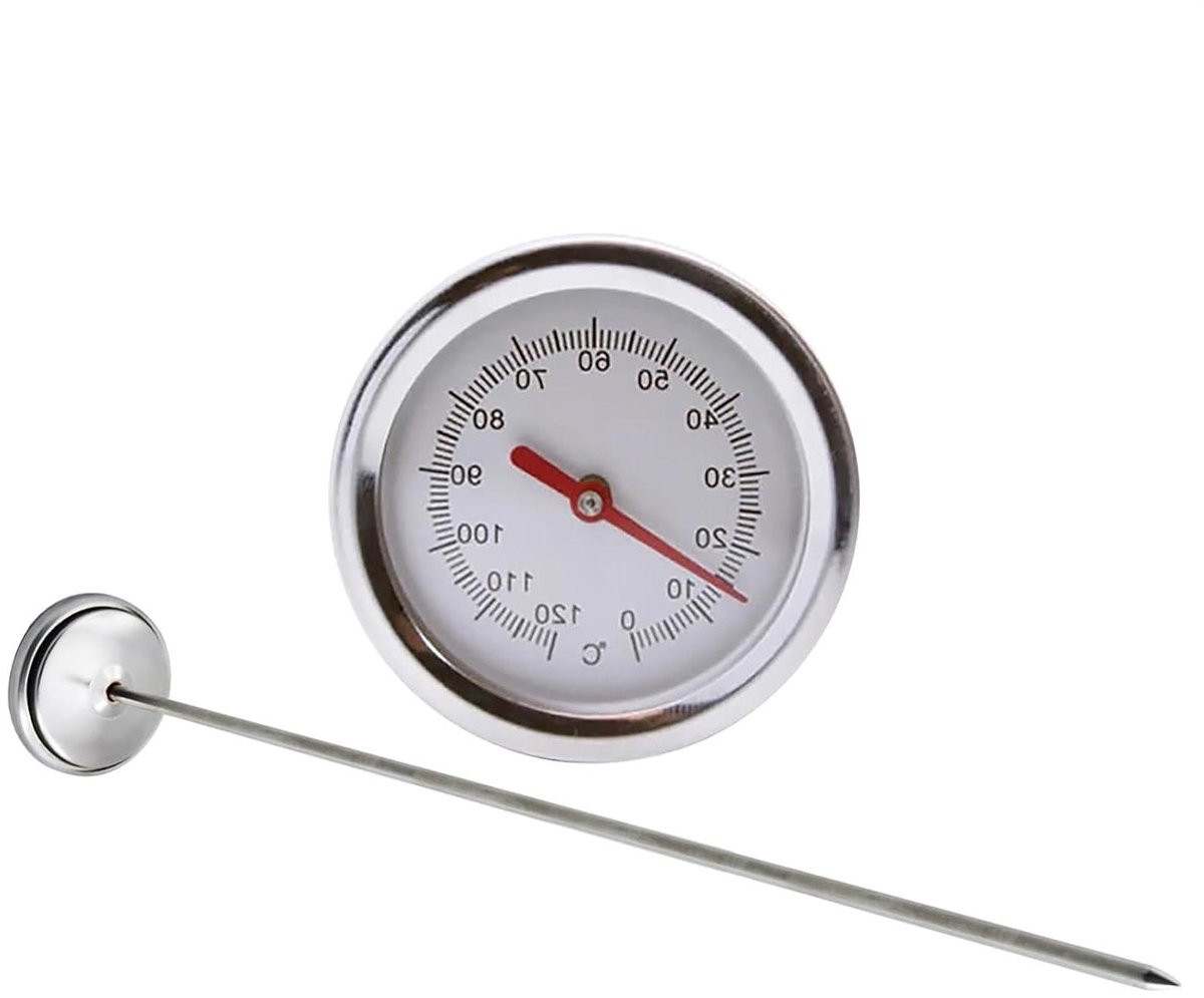Bodemtemperatuurmeter - Compostmeter Tuin - Planten Groei Monitoren - Lange Roestvrijstalen Sonde - 50 cm - Zilver