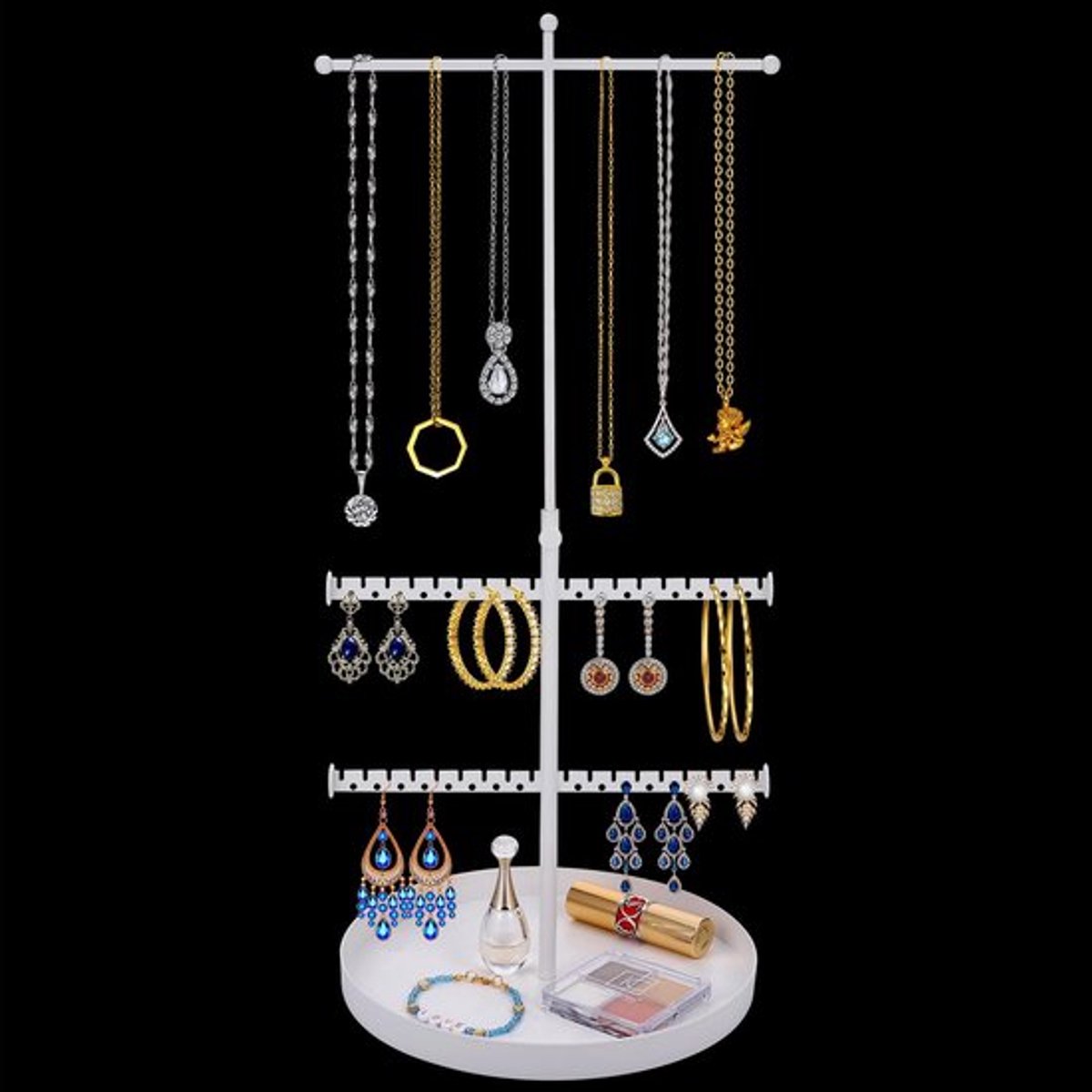 Sieradenstandaard Verstelbaar - Sieraden Organizer - Sieraden Display Boom - Armbandenhouder - Oorbellenhouder - Wit - Sieradenhouder