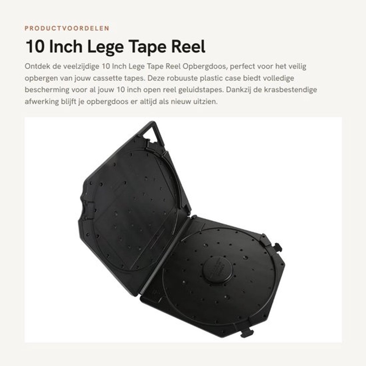 Opbergdoos 10 Inch - Volledige Bescherming - Draaggreep - Labelpapier - Krasbestendig - Compatibel met Geluidstapes - Tape Box