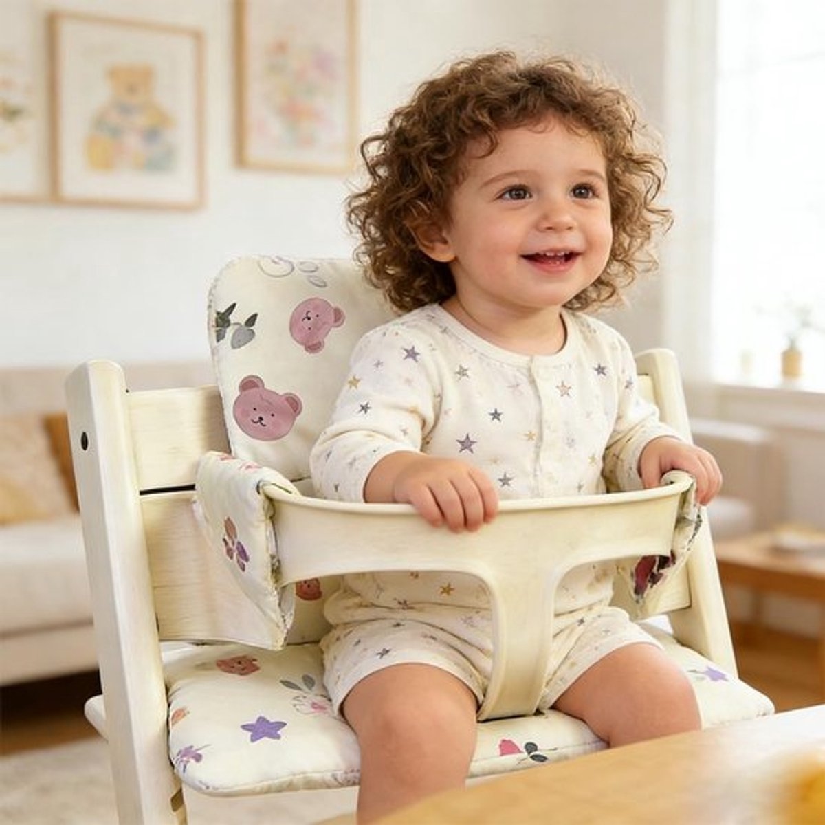 Kussen voor Kinderstoel - Zacht en Huidvriendelijk - Afneembaar en Wasbaar - 46x28 cm - Optimale Ondersteuning - Duurzaam Weefsel - Zitkussen