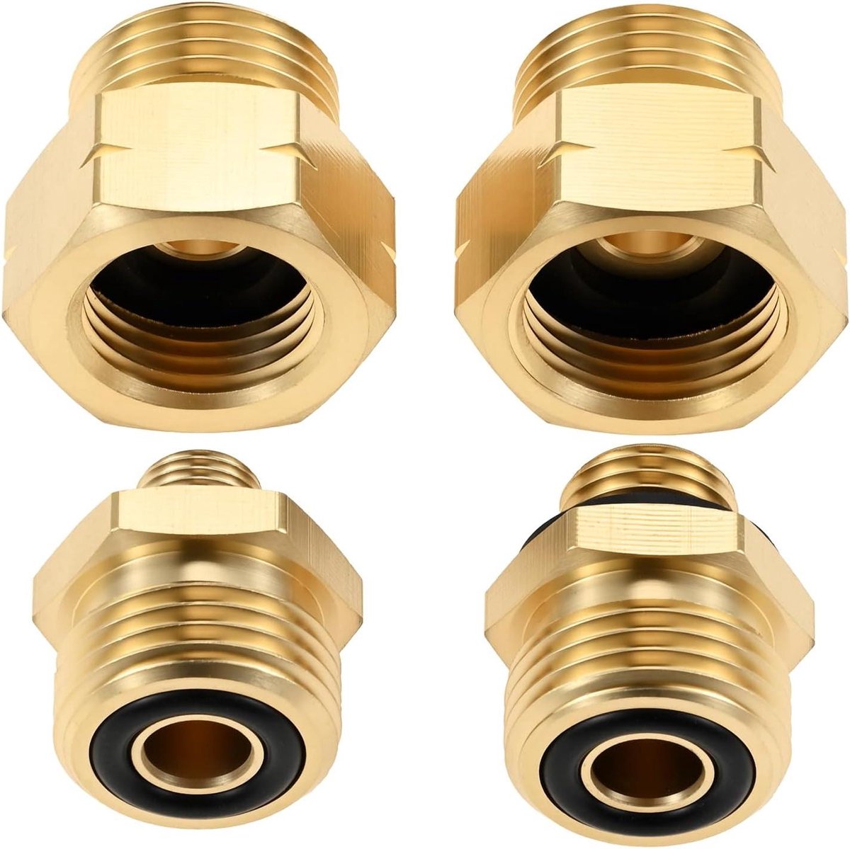 Adapterset Gaspatronen - Messing Connectoren - Camping Koken - Europese Standaard - 4 Delig - Messing