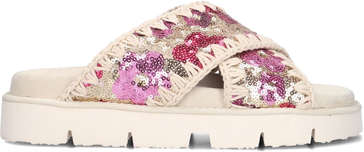 Mou Sequins Criss-cross Bio Sandal Slippers - Dames - Multi - Maat 39