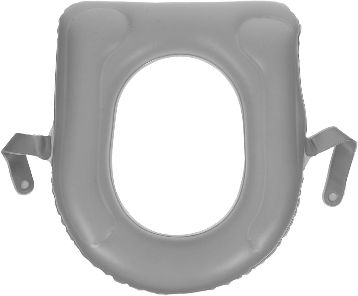 Opblaasbare Toiletverhoger - Kussen Potje - Comfortabel Zitten - Met Zuignappen - 45 x 39 x 10 cm - Grijs
