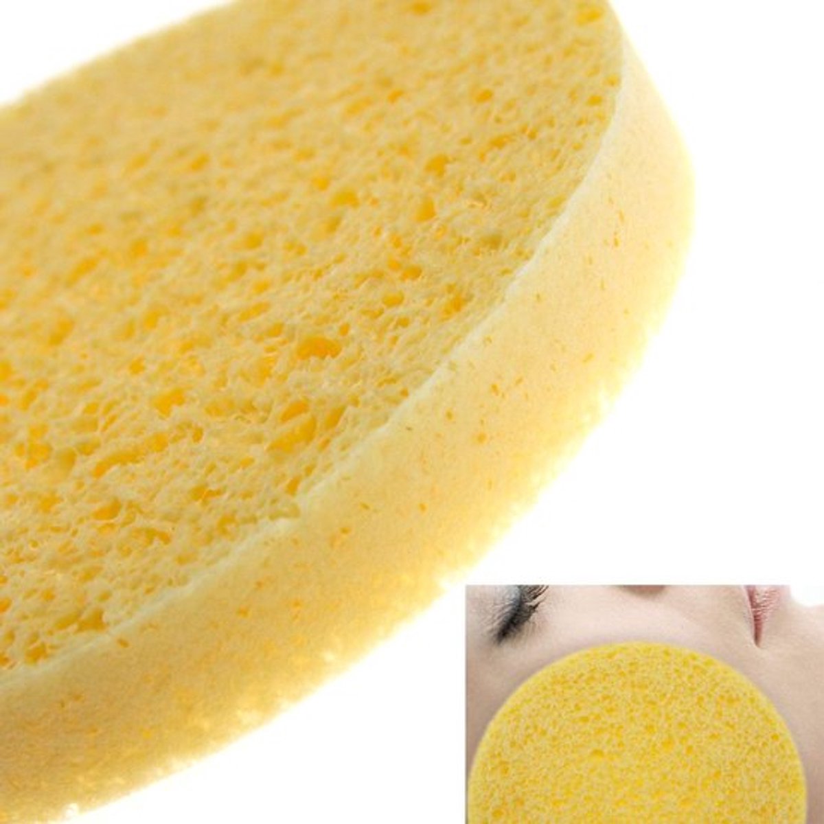 Gezichtsreinigingsspons - Pack van 10 - Natuurlijke Cellulose - Diepe Reiniging - Peeling - Zacht en Comfortabel - 80 mm Diameter - Reinigingsspons