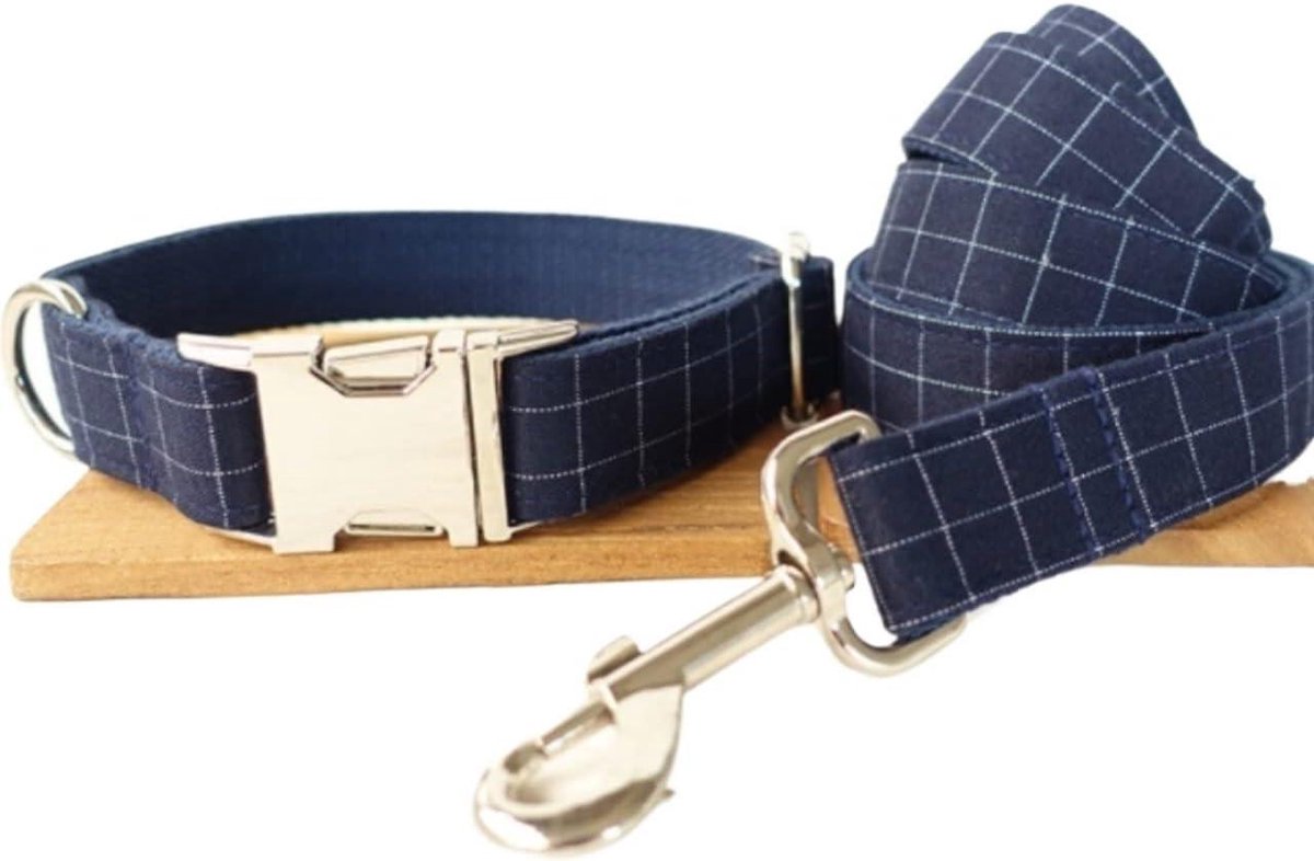 Hondenriem Halsband - Dierenbenodigdheden Riem - Dagelijkse Wandelingen - Exclusief Ontwerppatroon - 56-62cm - Blauw
