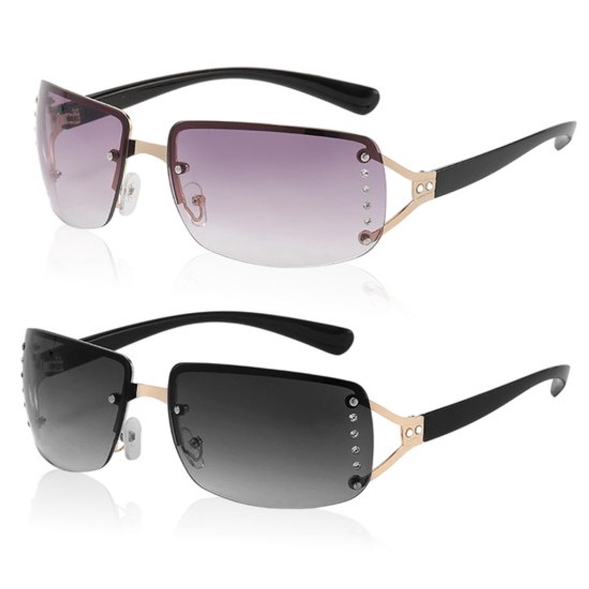 Zonnebril Dames - Randloos Design - Oversized - UV400 Bescherming - Anti-Glare - Mode voor Buiten - Zonnebrillen