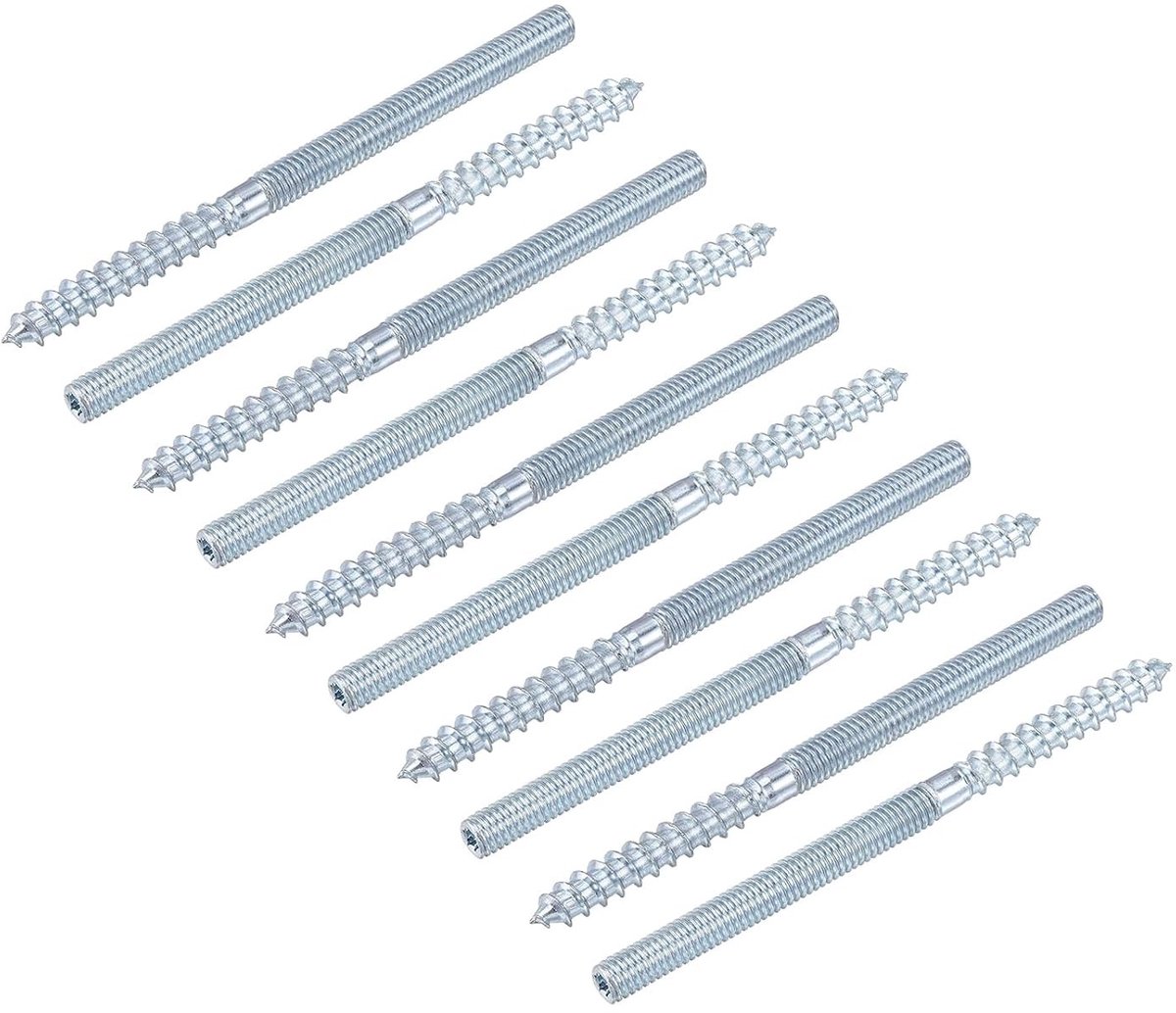METALLIXITY Double threaded screws (M6 thread 90mm long) 20 pieces, hooks for self-tapping bolts, double side screws - for home repairs