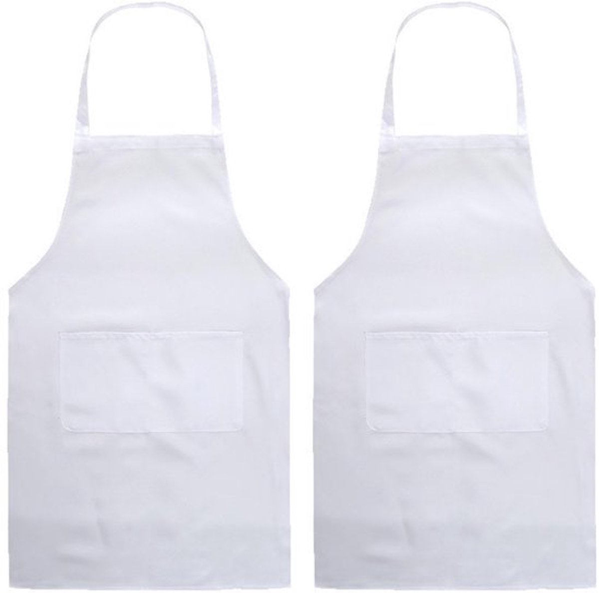 Keukenschorten met zakken - Barbecueschorten - Enkelschorten - 2 stuks - Polyester - 75 x 65 cm - Lichtgewicht en duurzaam - Schorten