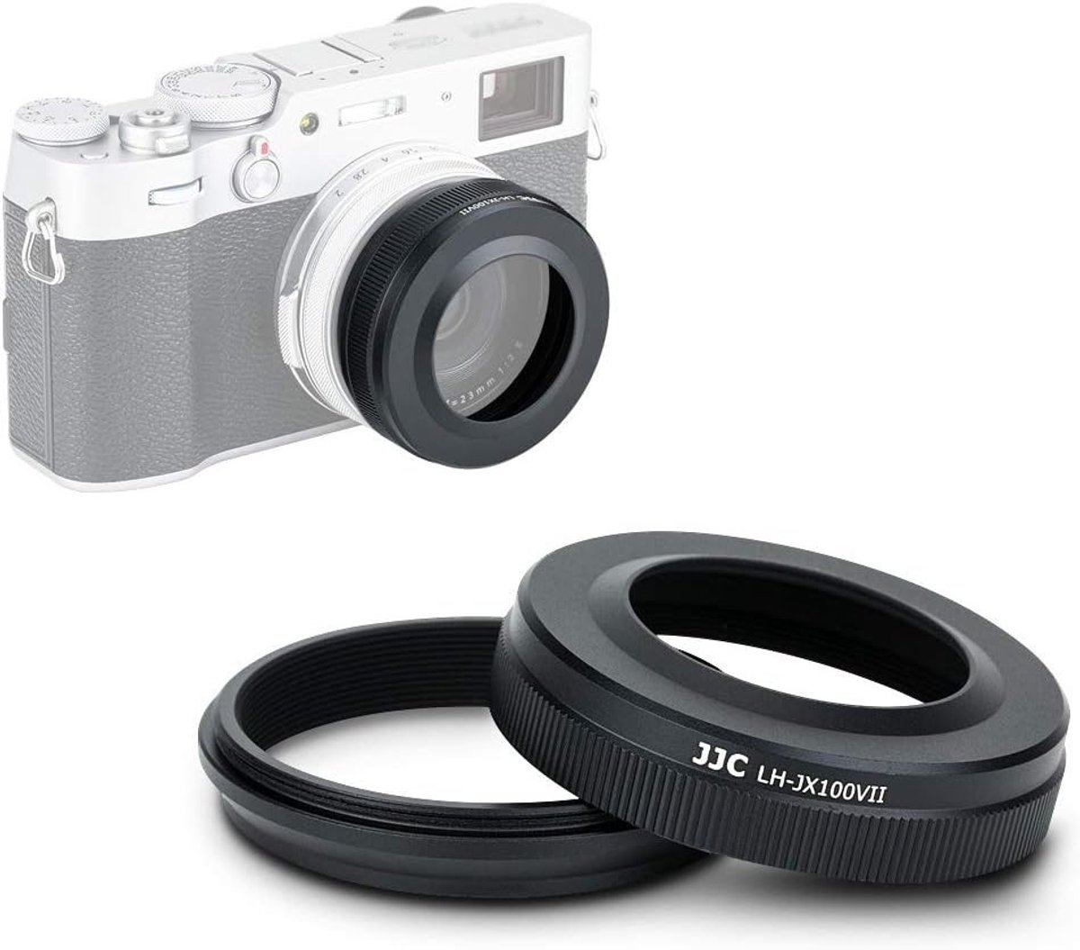 Metaal Lenskap met Adapterring voor Fujifilm X100VI, X100V, X100S, X100T en X100F Camera's - Vervangt Zonnekap en Adapterring, Zwart, Bescherming, Fotografie Accessoire, Lensbescherming