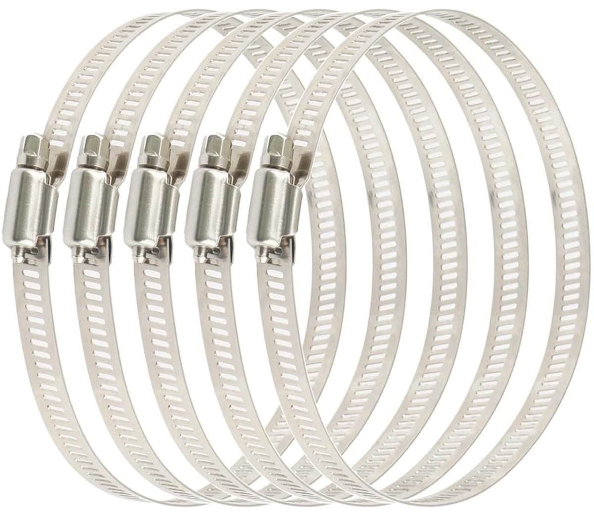 Omgoods - Set van 5 Verstelbare RVS Slangklemmen
