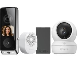 EZVIZ EP8 Ultra + H6c Pro 4K - Slimme Videodeurbel met Dual Lens - 360° Binnencamera - AI Detectie - Voordeelbundel