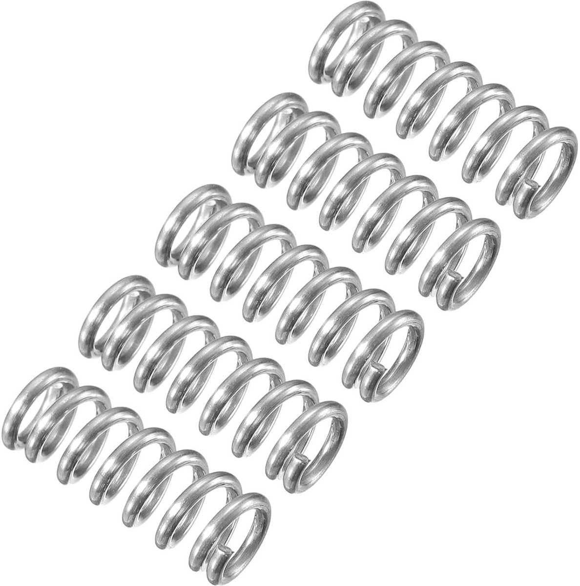 Drukveren Set - Metalen Spiraalveren - Apparaten Reparatie - Roestvrij Staal 304 - 5 Stuks 6mm OD - Zilverkleurig
