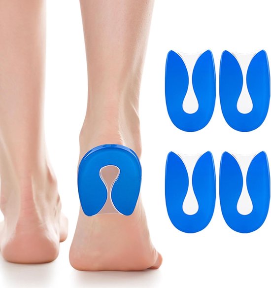 Verzachtende en Lichtgewicht Gel Hakcups voor Plantar Fasciitis, Hielspoor en Hielpijn, Ondersteuning voor Achillespees en Gebarsten Hielen — afbeelding 5