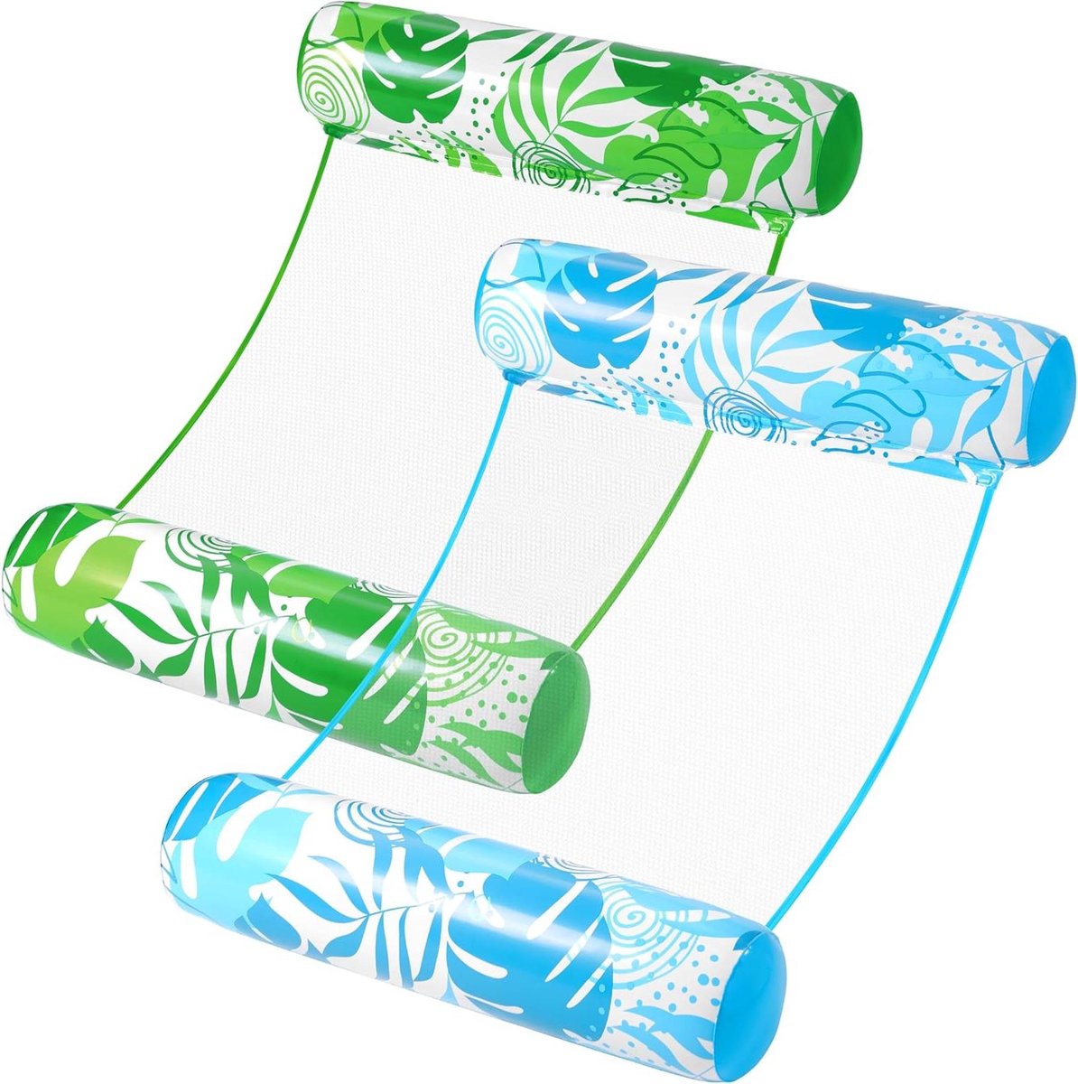 Zwembad Hangmat - Luchtbed Waterstoel - Ontspannen in water - 4-in-1 veelzijdigheid - 122 x 80 cm - Blauw Groen