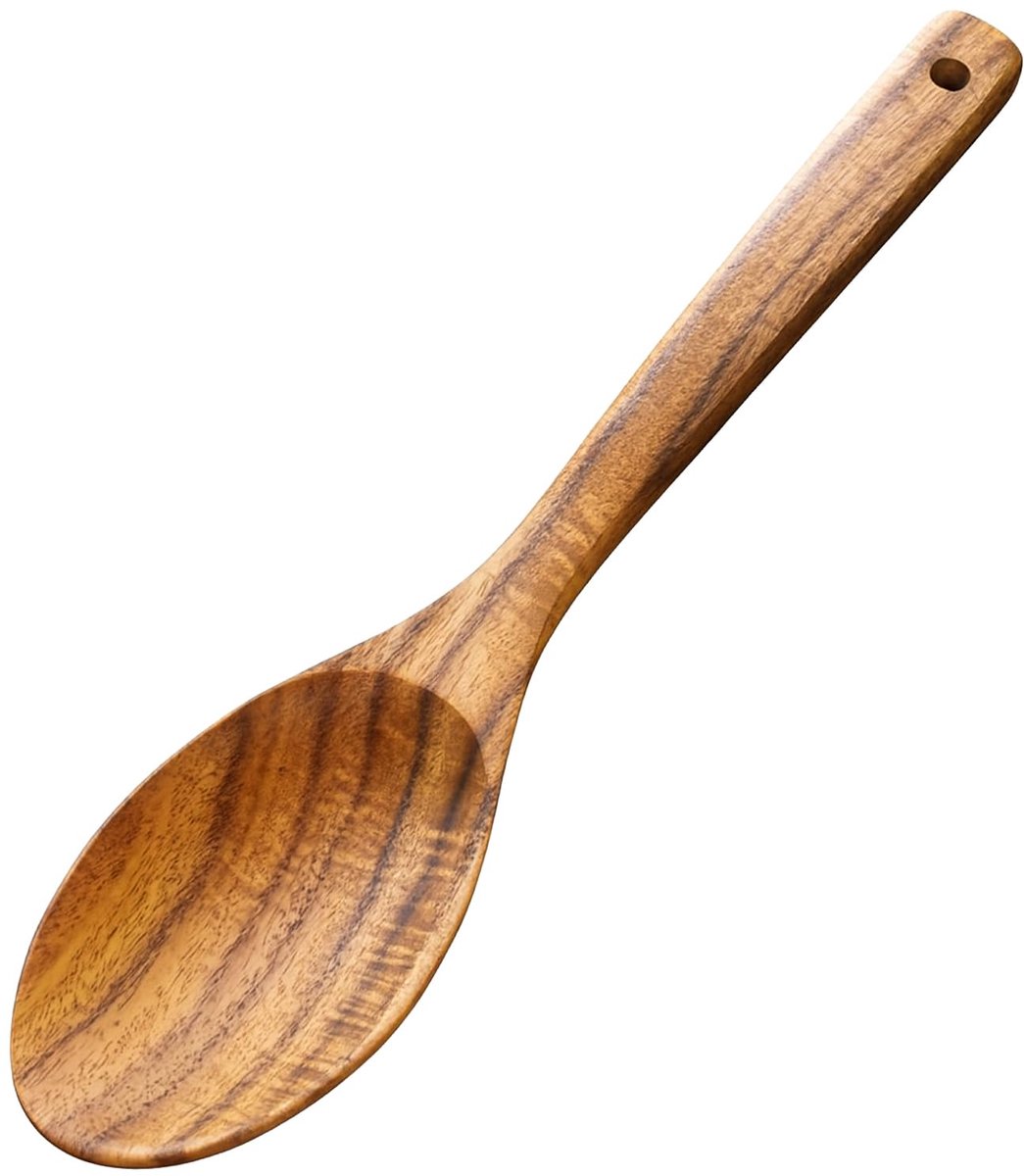 Houten Kooklepel 29,9 cm met Lang Handvat