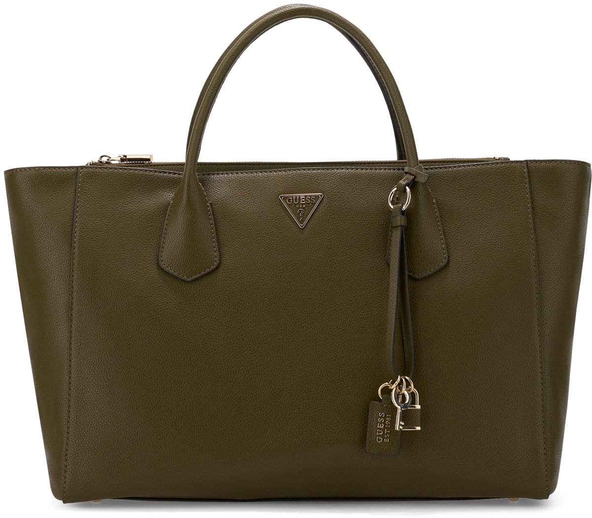 GUESS schoudertas business tas met laptopvak Marissa Tech Tote Olive olijfgroen