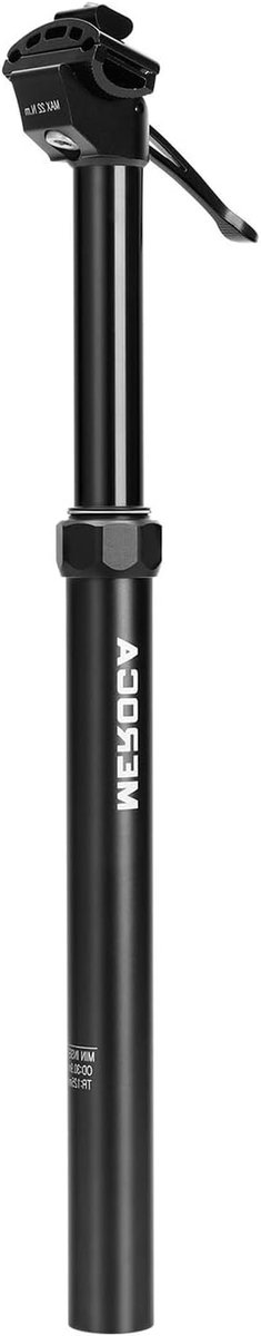 Telescopische Zadelpen - Verstelbaar Zadel Fietszadel - Comfortabel Fietsen - Externe Handmatige Bediening - 30.9 x 445 mm - Zwart