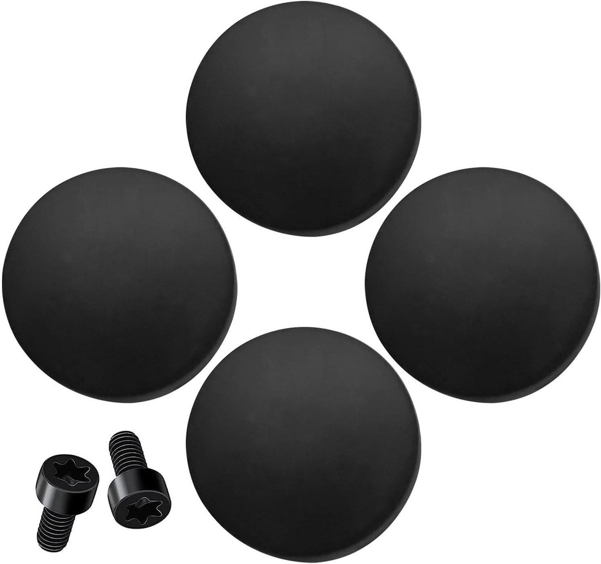 Deurbel Knop Vervanging - Reparatieset Deurbel - Deurbel Repareren - Roestbestendig Metaal - 4 Stuks - Zwart