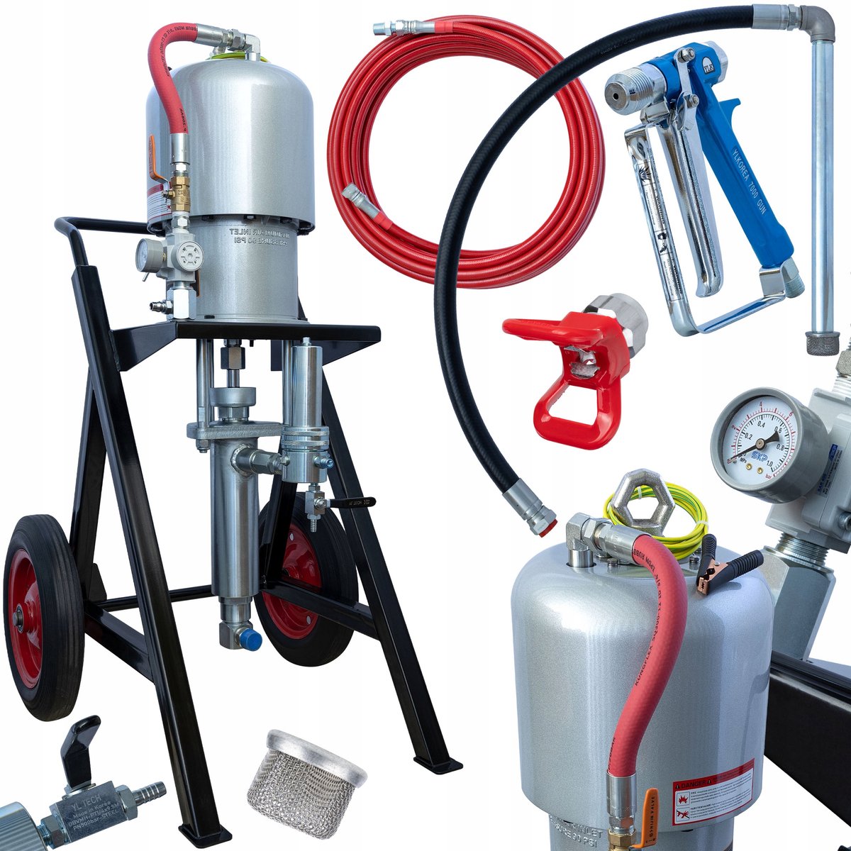 Rosfix HeavyCoat HC45 Airless Verfspuit Pneumatisch - 45:1 - 315 bar, 15,8 L/min, 15 m Slang