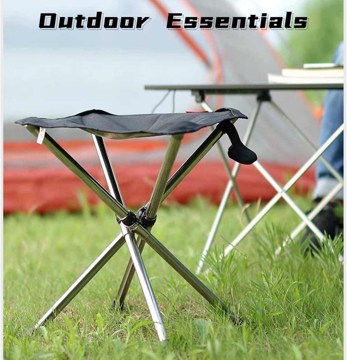 1-delige telescopische vouwstoel - Opvouwbare buitenstoel - Draagbare visstoel - Campingstoel - Opvouwbare campingstoel Krukje - 31*31*35 cm - Zwart — cadeau in Sport & Outdoor - foto 6